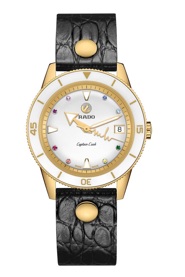 Captain Cook x Marina Hoermanseder Automatic Watch, 37mm, Main, color, WHITE