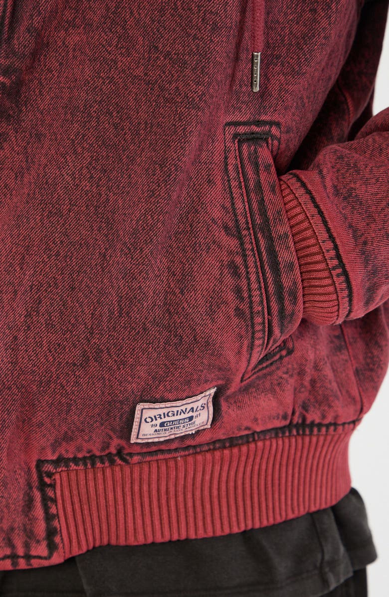 GUESS ORIGINALS Originals Hooded Sanded Denim Zip Jacket, Alternate, color, Gtmw