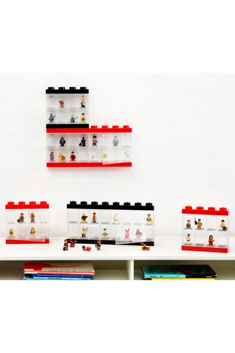 Minifigure Display Case, Alternate, color, Red