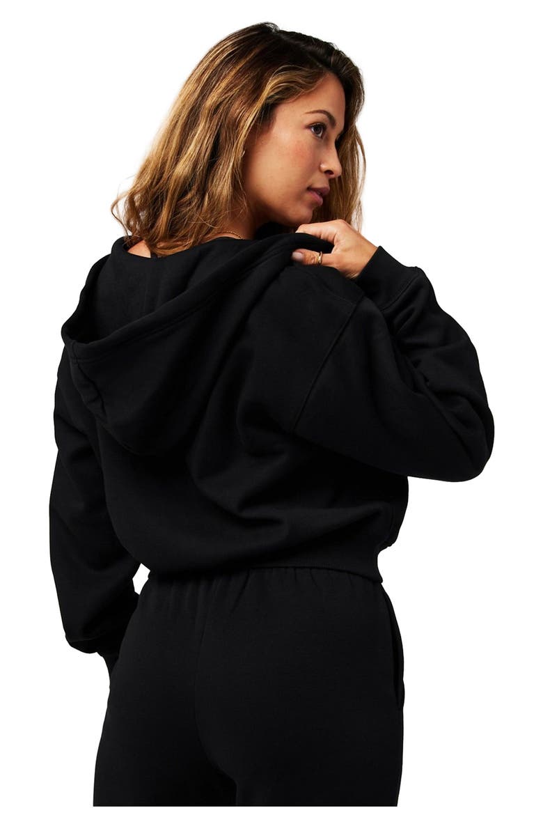 Women's Cozy Fleece Full Zip Hoodie, Alternate, color, Black