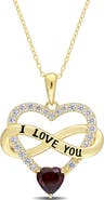 Julianna B. Color Zirconia Infinity Heart Necklace Yellow-Plated