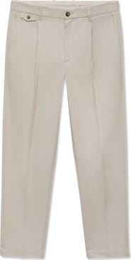 MANGO Regular Fit Pleated Cotton Pants