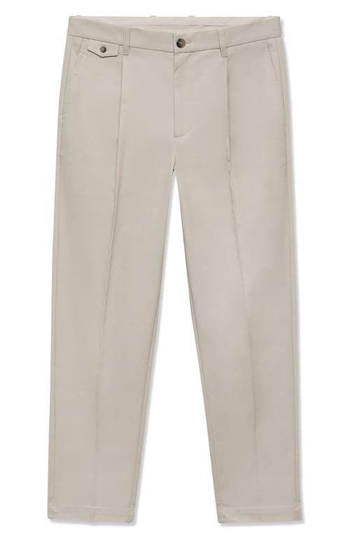 Mango Regular Fit Pleated Cotton Pants In White