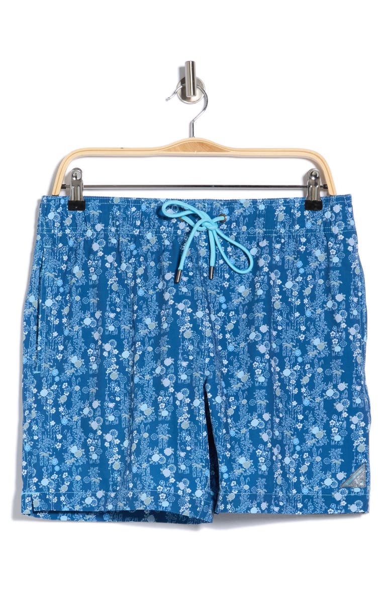 Vine & Petal Swim Trunks, Alternate, color, BLUE GREY