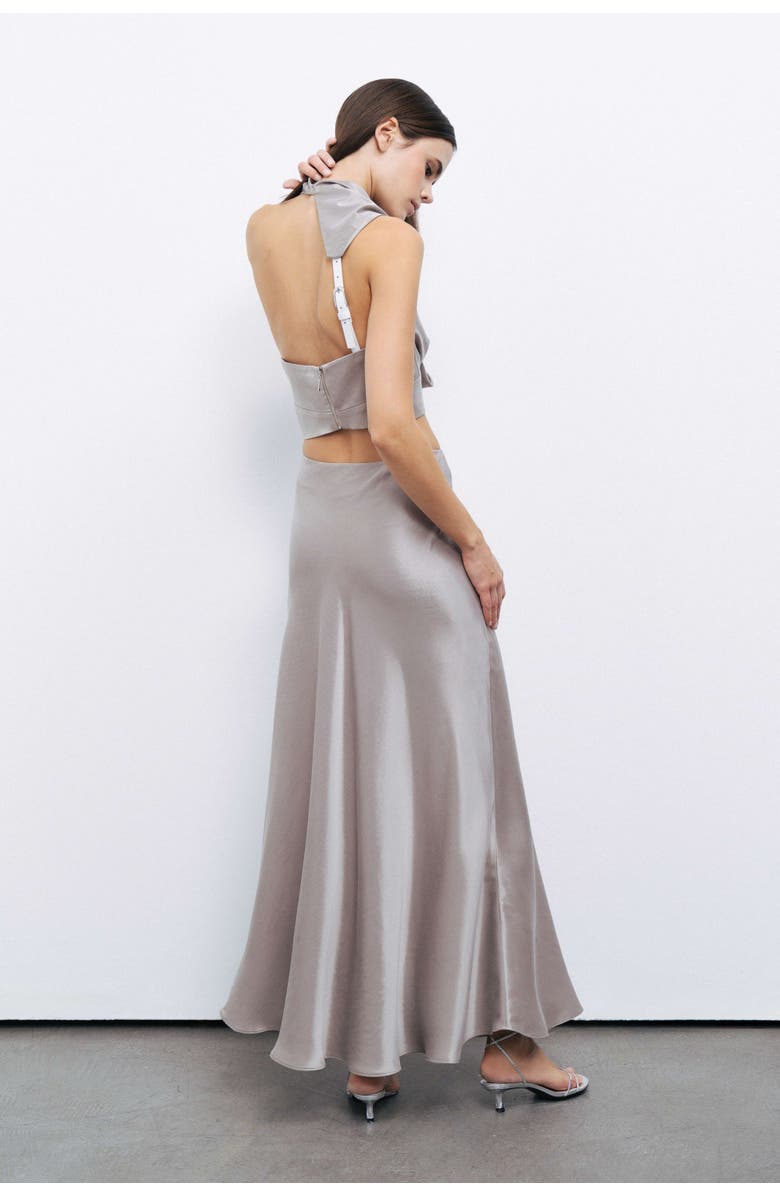 Nocturne Satin Look Midi Skirt, Alternate, color,