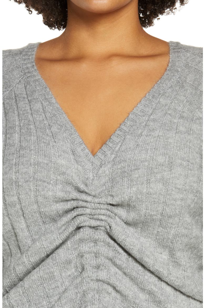 Kaylee V-Neck Sweater, Alternate, color, GREY MELANGE