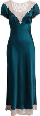 LoveShackFancy Taylis Lace Satin Maxi Dress