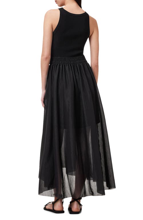 Shop Allsaints Zenia Sleeveless Asymmetric Hem Dress In Black