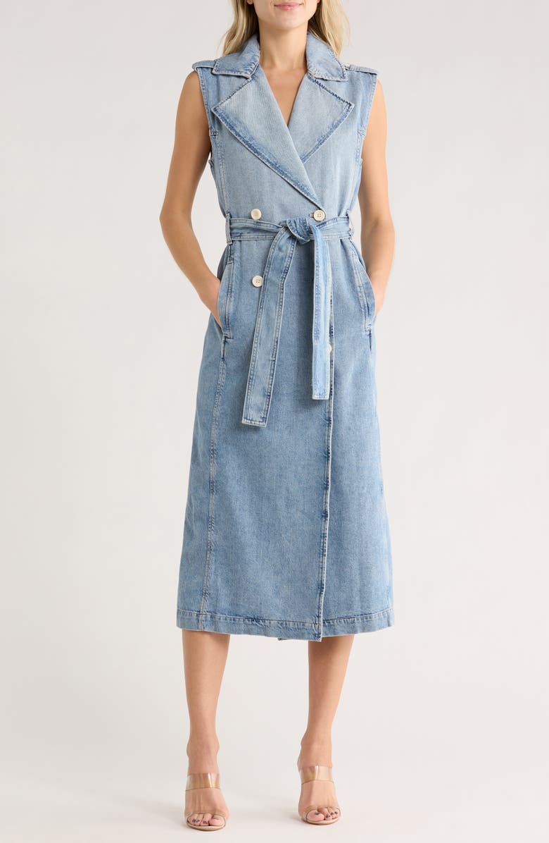 DL1961 Sleeveless Denim Trench Coat, Main, color, Daydream