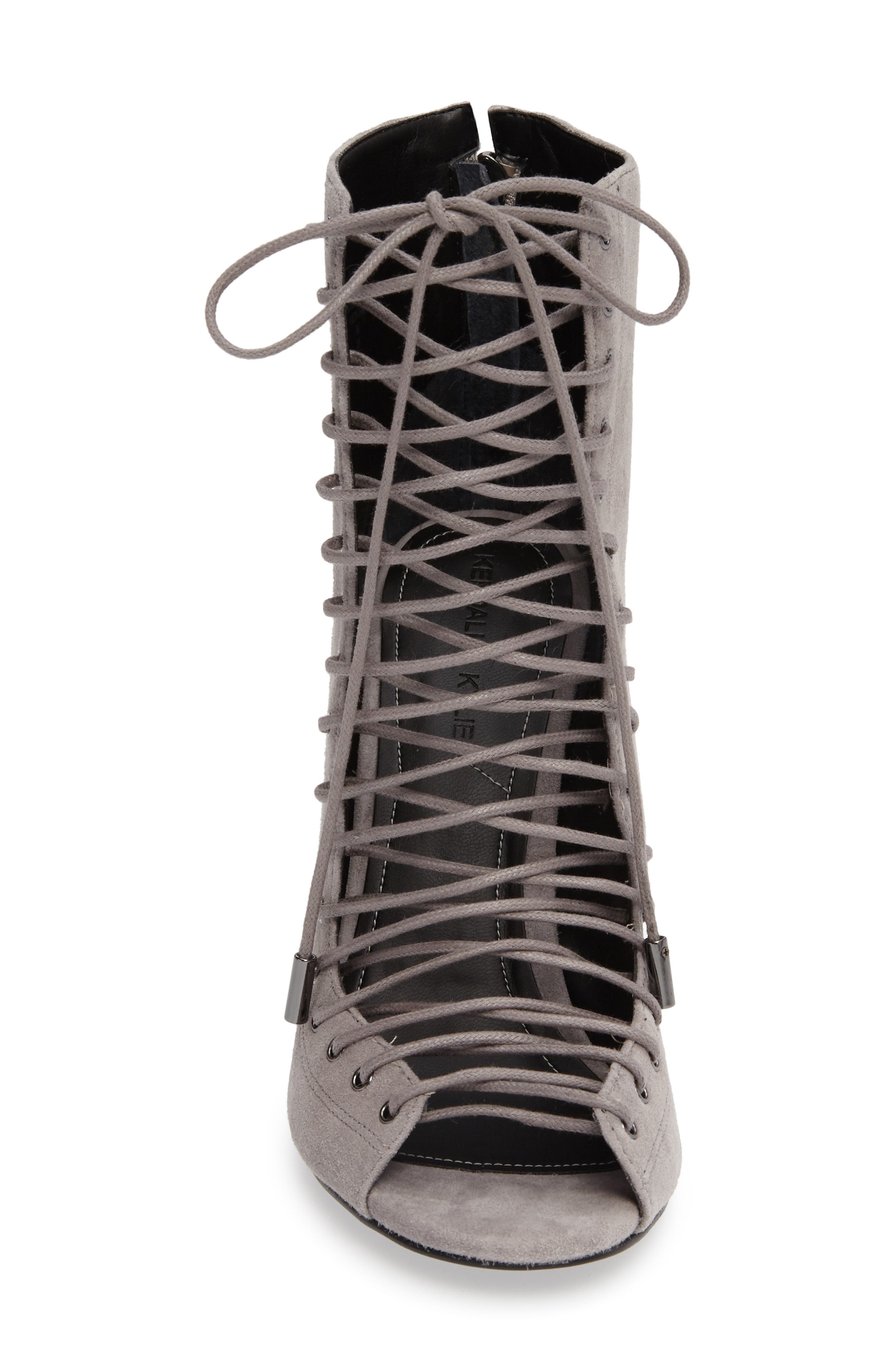 'Ginny' Lace-Up Sandal, Alternate, color, SMOKE GREY SUEDE