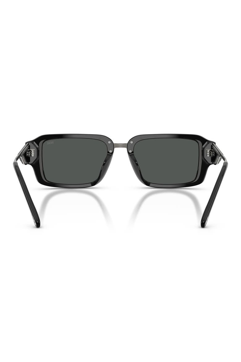 52mm Rectangular Sunglasses, Alternate, color, BILAYER BLACK / DARK GREY