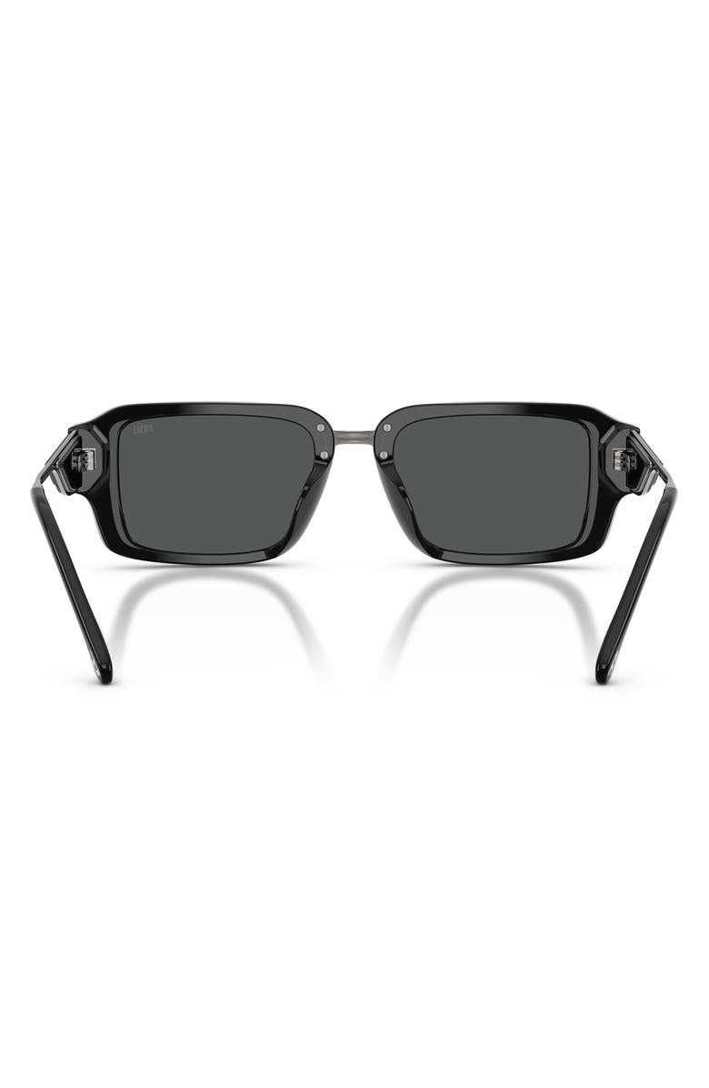 DIESEL<sup>®</sup> 52mm Rectangular Sunglasses, Alternate, color, Bilayer Black / Dark Grey