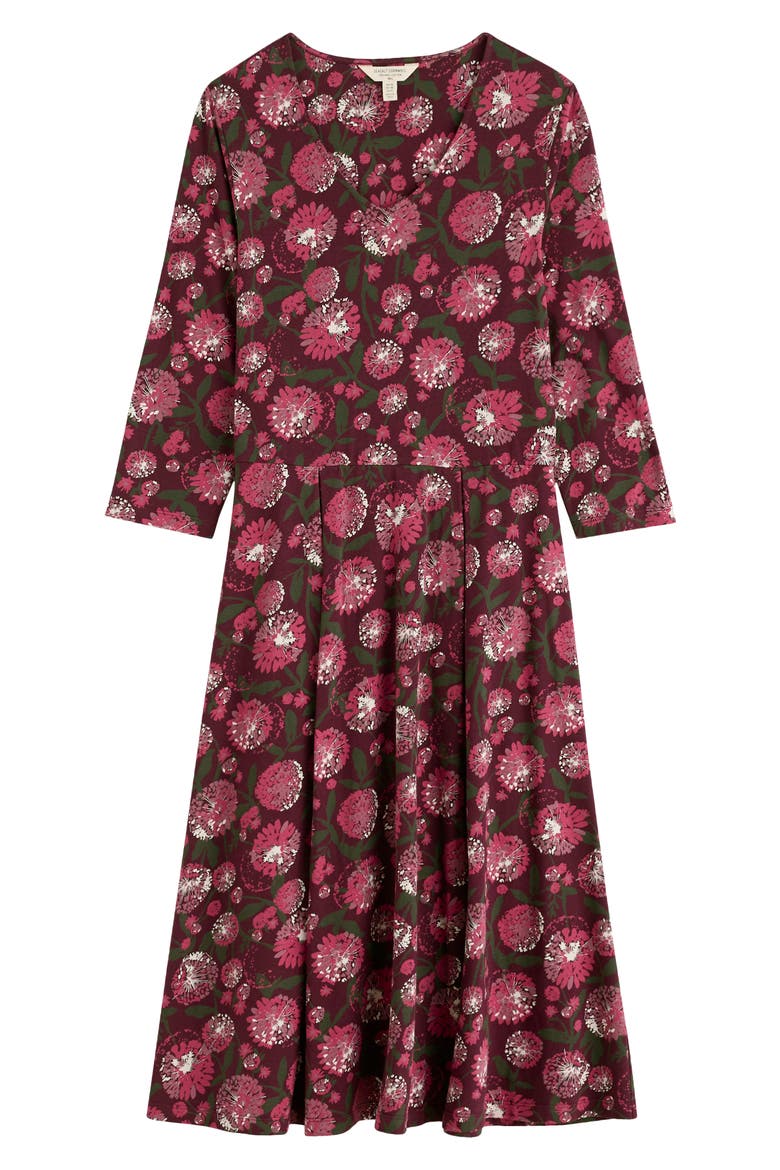 Pier View Floral Fit & Flare Midi Dress, Alternate, color, ALLIUM FLOWERS DARK HELLEBORE