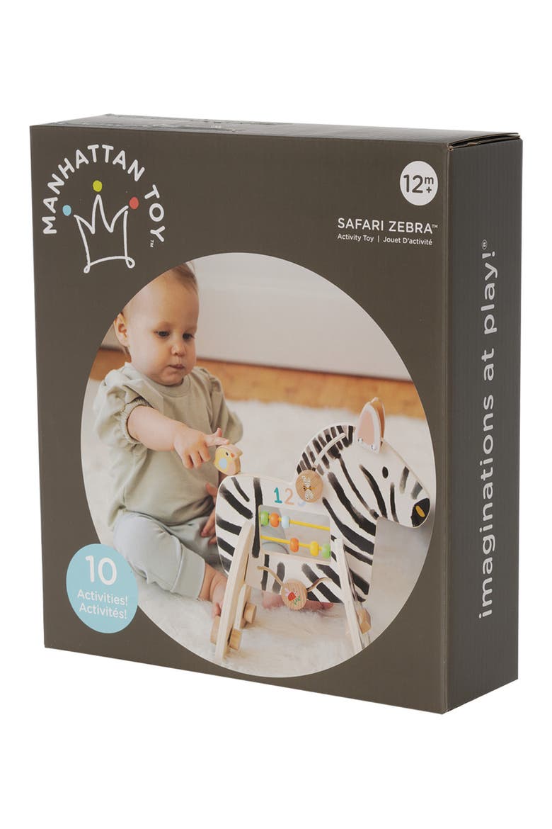 Safari Zebra Wooden Activity Toy, Alternate, color, MULTI-COLOR