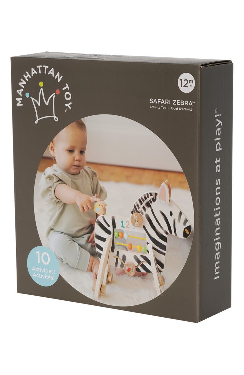 Manhattan Toy Safari Zebra Wooden Activity Toy, Alternate, color, Multi-Color
