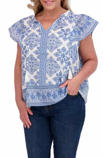 Lucky Brand Ruffle Print Top