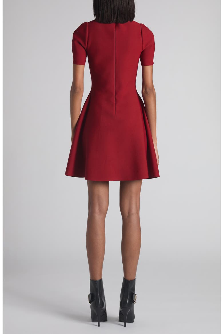 Lace Trim Skater Dress, Alternate, color, CRIMSON