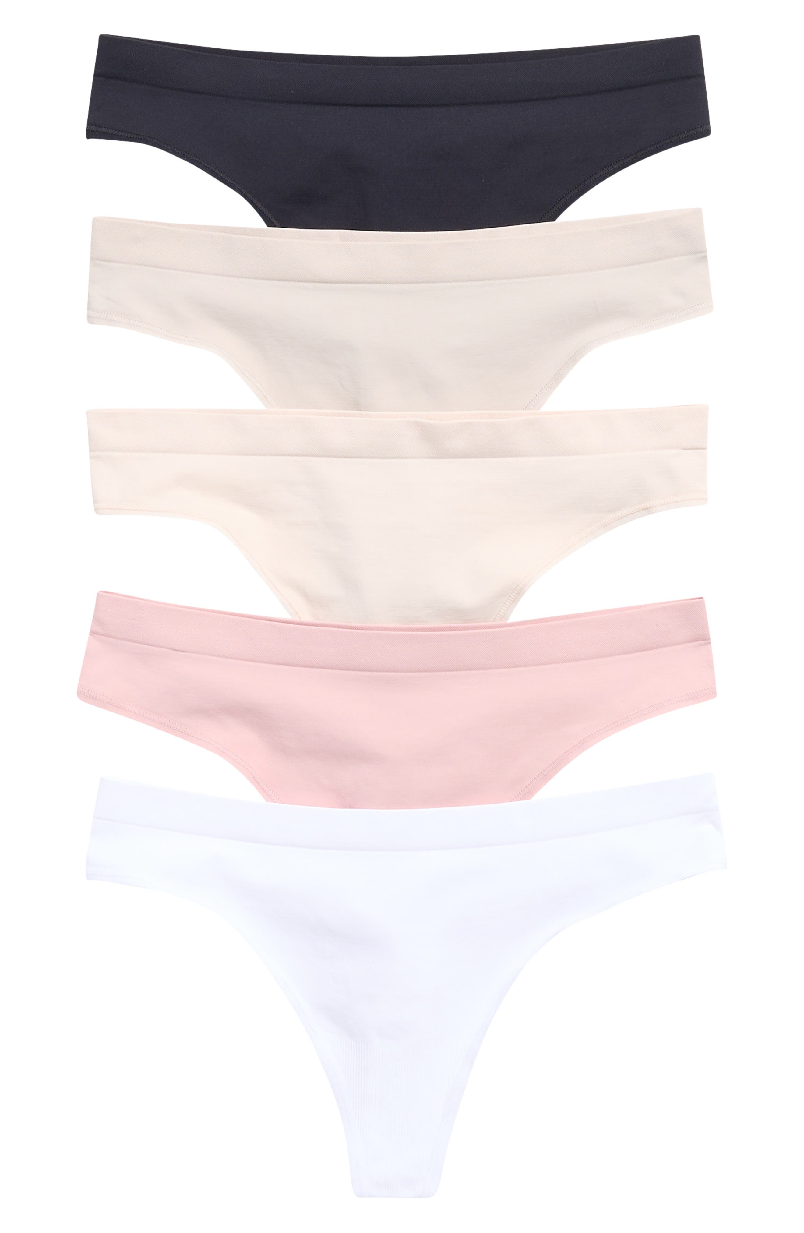 YOGALICIOUS Soft Smoothing Seamless 5-Pack Assorted Thongs