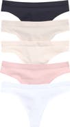 YOGALICIOUS Soft Smoothing Seamless 5-Pack Assorted Thongs