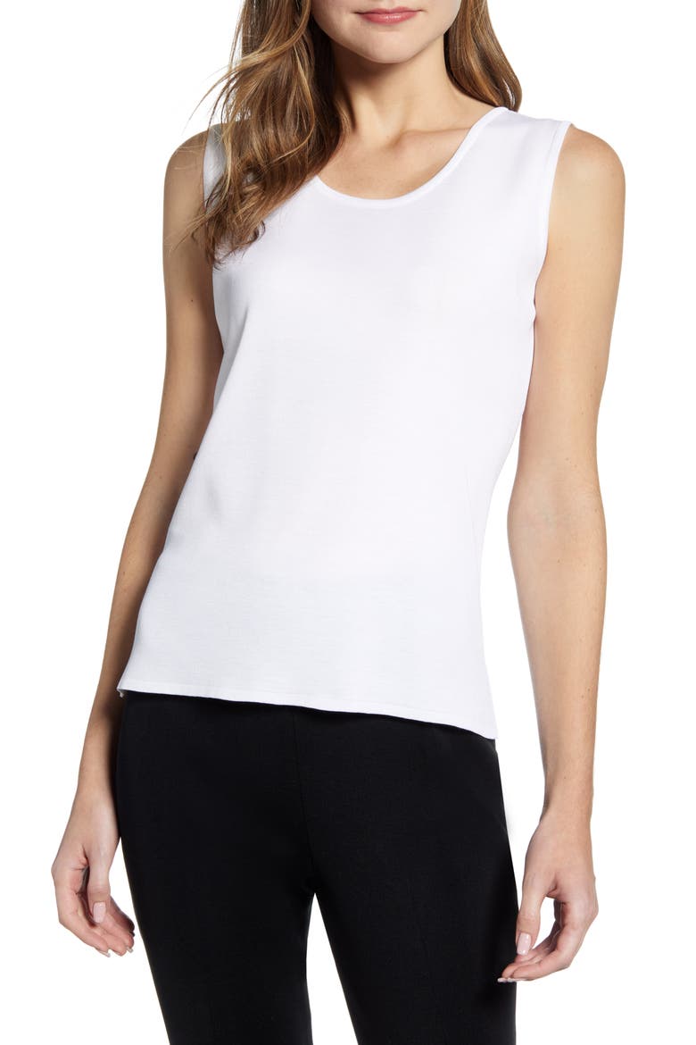 Scoop Neck Sweater Tank, Main, color, WHITE