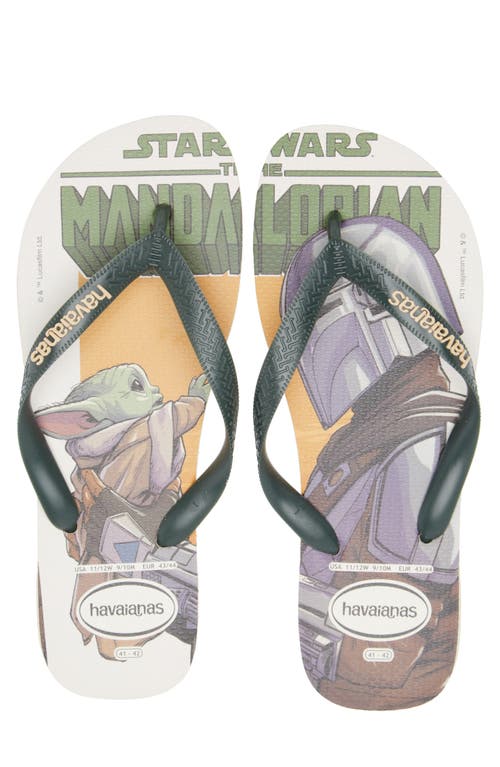 Havaianas Star Wars Flip Flop In Beige/dark Green