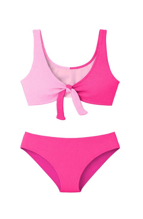 Crinkle Tie Two Piece Swimsuit