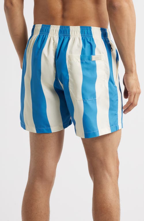 Oas Waver Stripe Relaxed Fit Swim Trunks In Waver