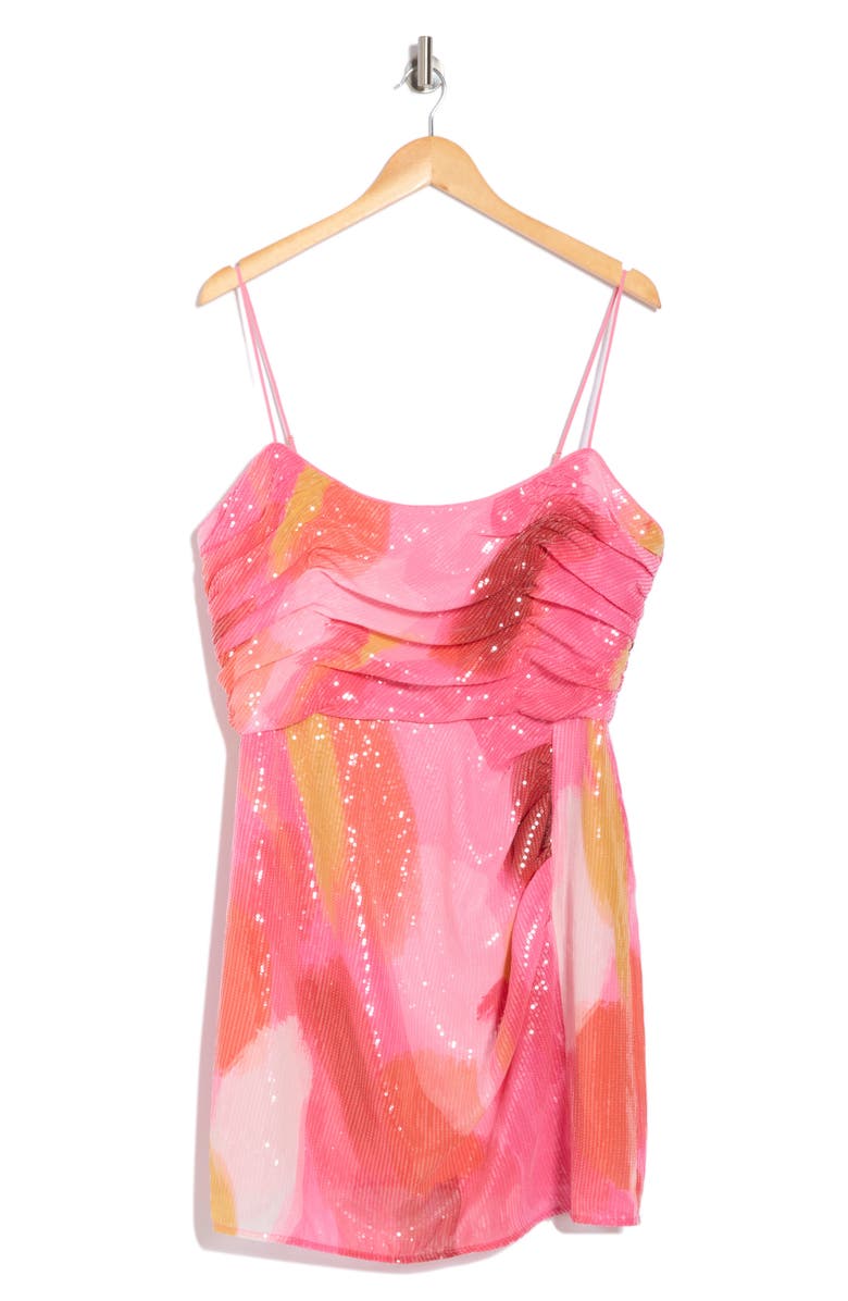 Hutch Luxe Sequin Minidress, Alternate, color, Pink Multi