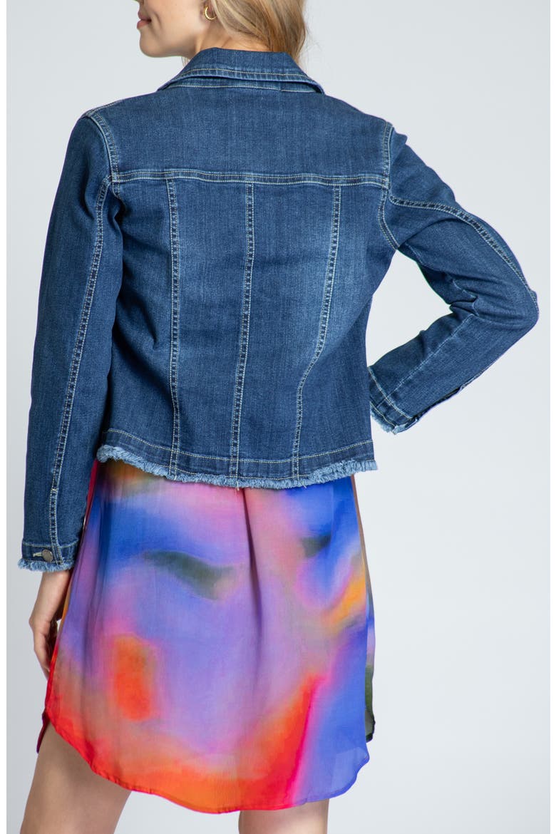 Frayed Denim Jacket, Alternate, color, INDIGO