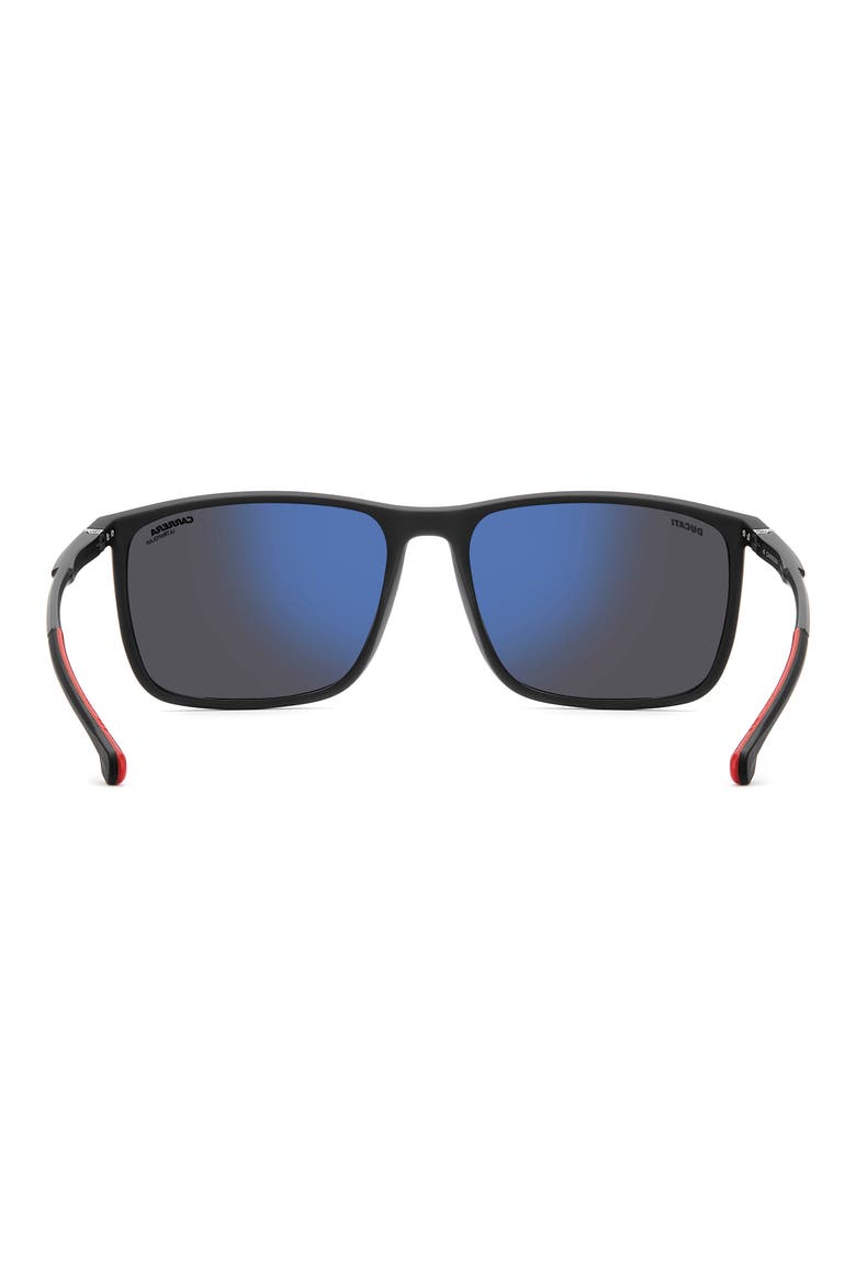 Carduc 071/S 59mm Polarized Rectangular Sunglasses, Alternate, color, MATTE BLACK/ REDSP PZ HCAR