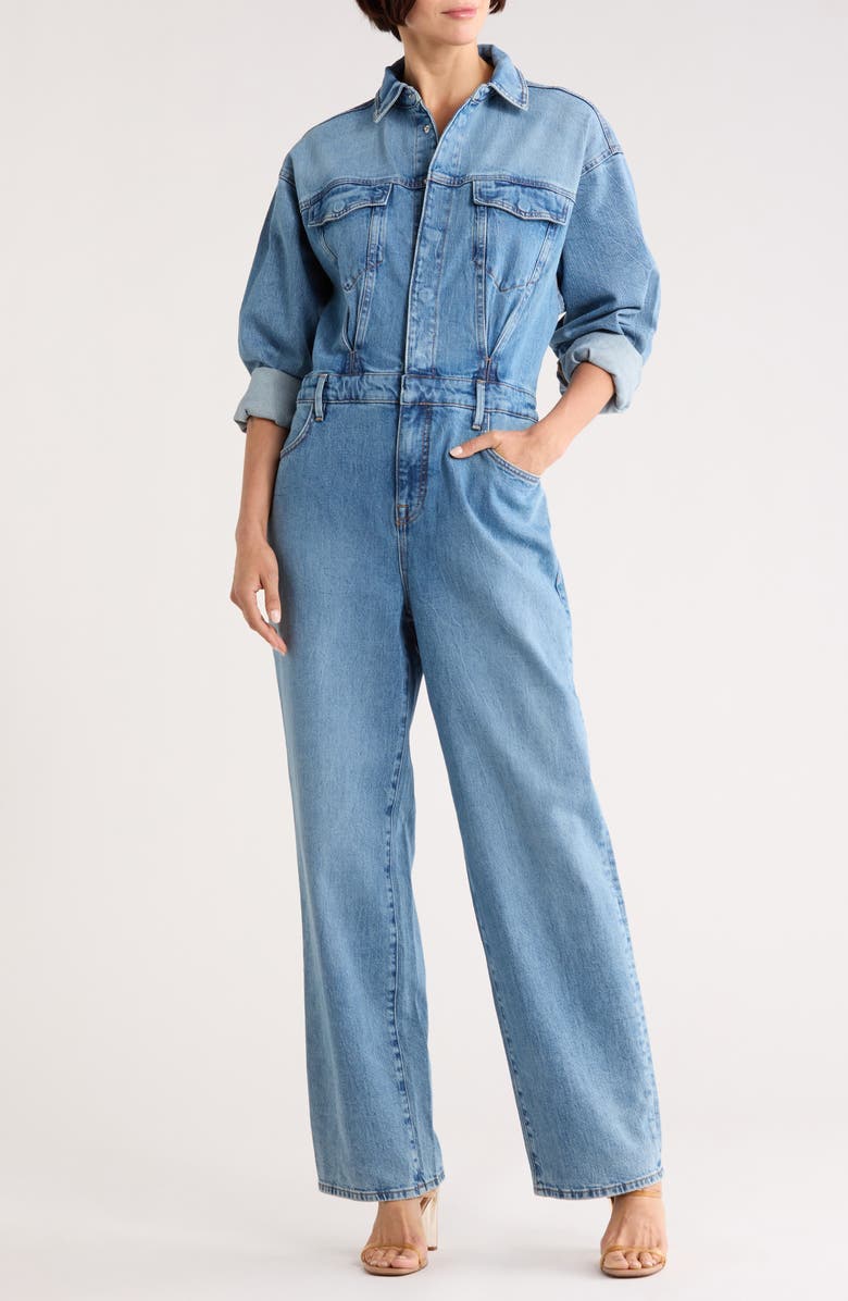 Good American Denim Oversized Jumpsuit, Main, color, Indigo599