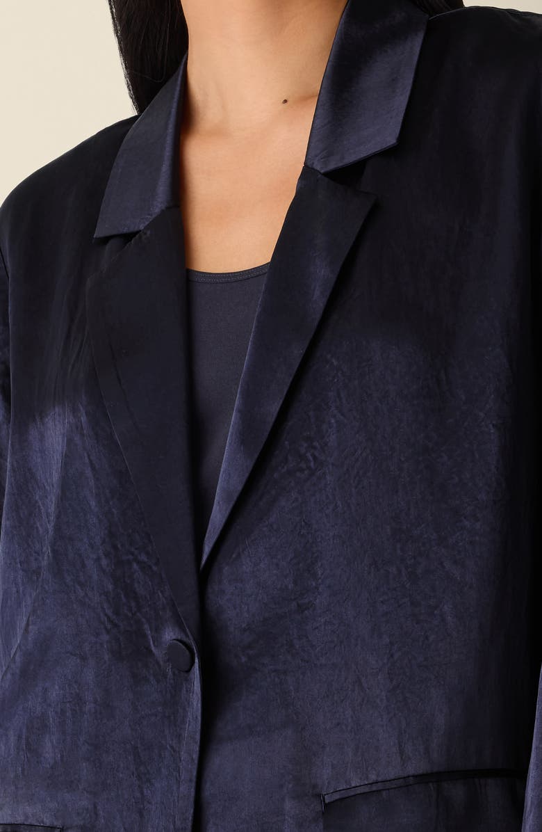 Eileen Fisher Crinkled Satin Blazer, Alternate, color, Ink