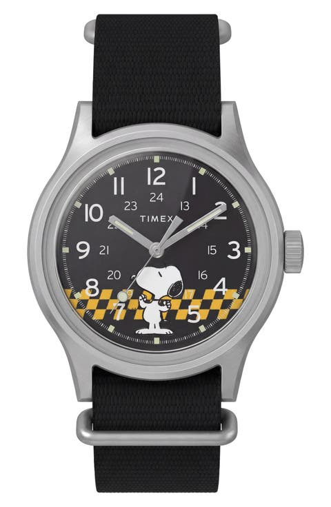 Peanuts Snoopy MK1 Racing Fabric Strap Watch