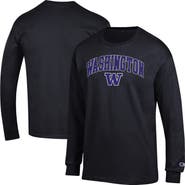 Champion Men's Champion  Black Washington Huskies Arch Over Logo Long Sleeve T-Shirt