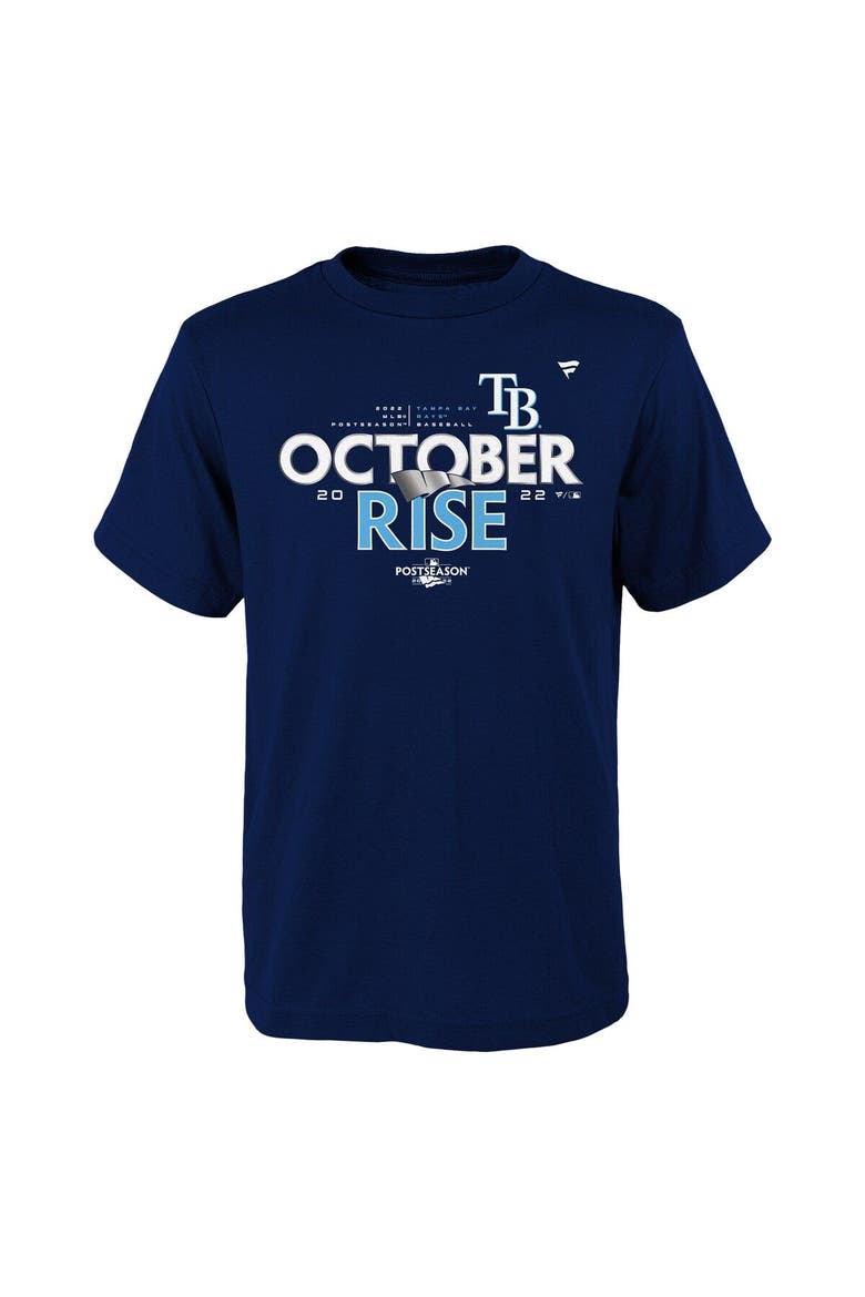 Youth Fanatics Branded Navy Tampa Bay Rays 2022 Postseason T-Shirt, Alternate, color, Navy