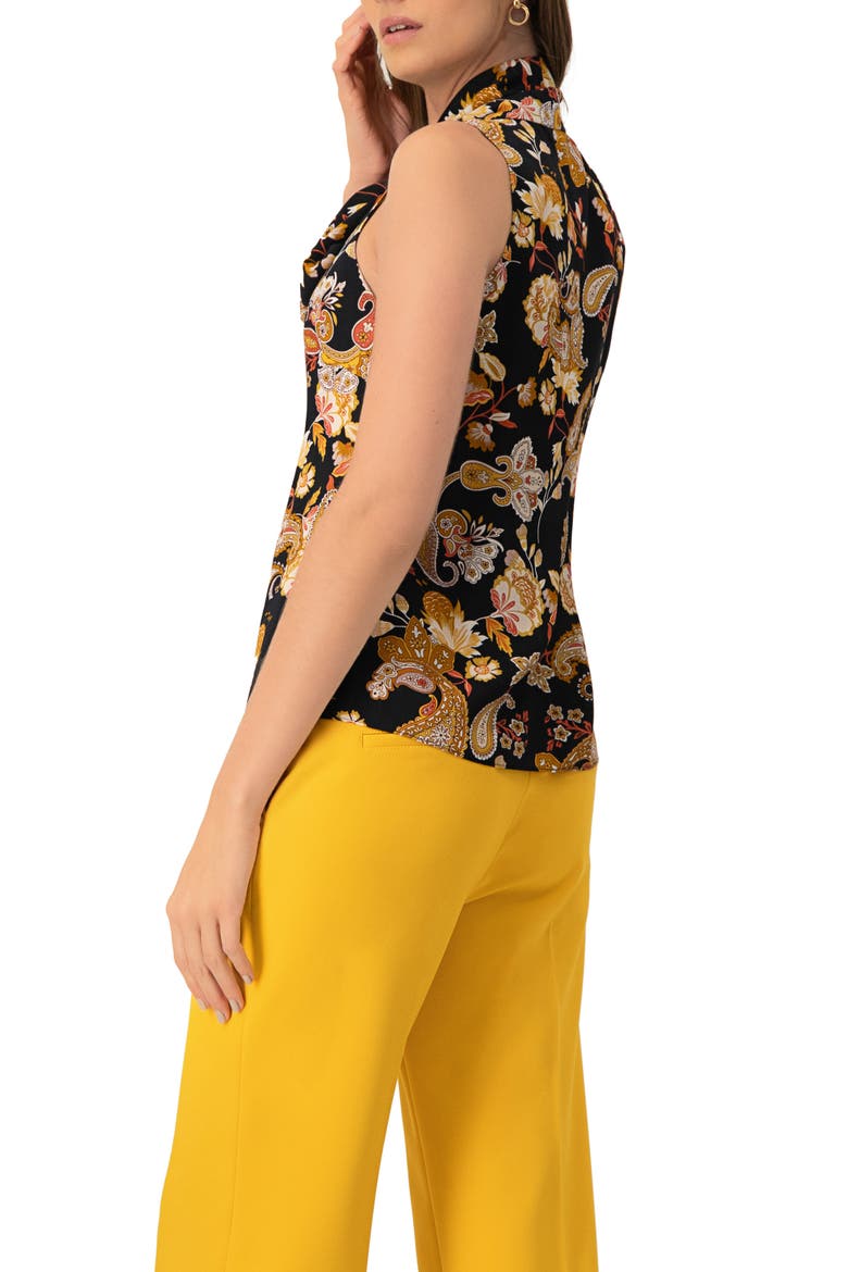 V-Neck Sleeveless Blouse with Neck Ties, Alternate, color, Multicolor