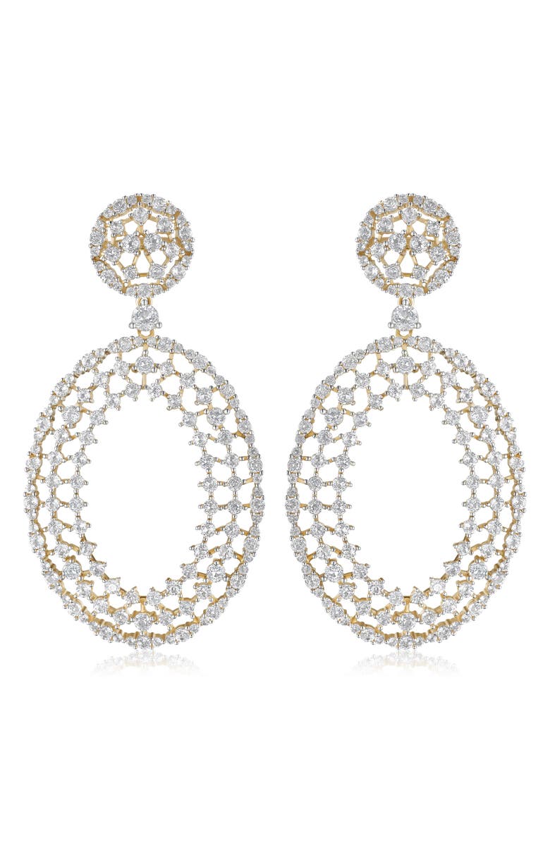 House of Frosted Topaz Oval Drop Earrings, Main, color, Silver