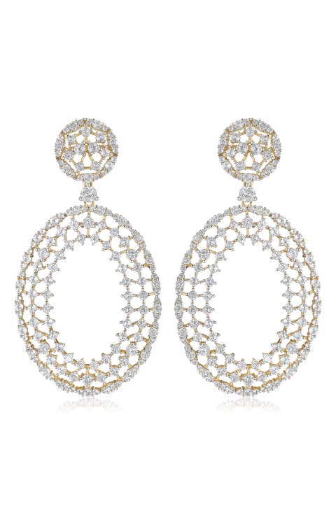 Topaz Oval Drop Earrings