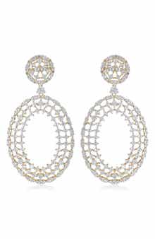 House of Frosted Topaz Oval Drop Earrings