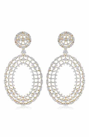 House of Frosted Topaz Oval Drop Earrings