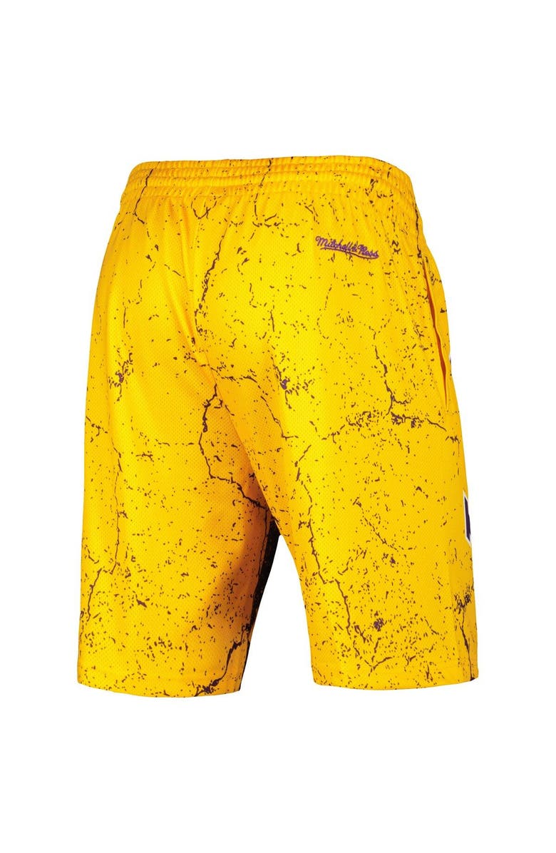 Mitchell & Ness Men's Mitchell & Ness Magic Johnson Gold Los Angeles Lakers Hardwood Classics Player Burst Shorts, Alternate, color, 