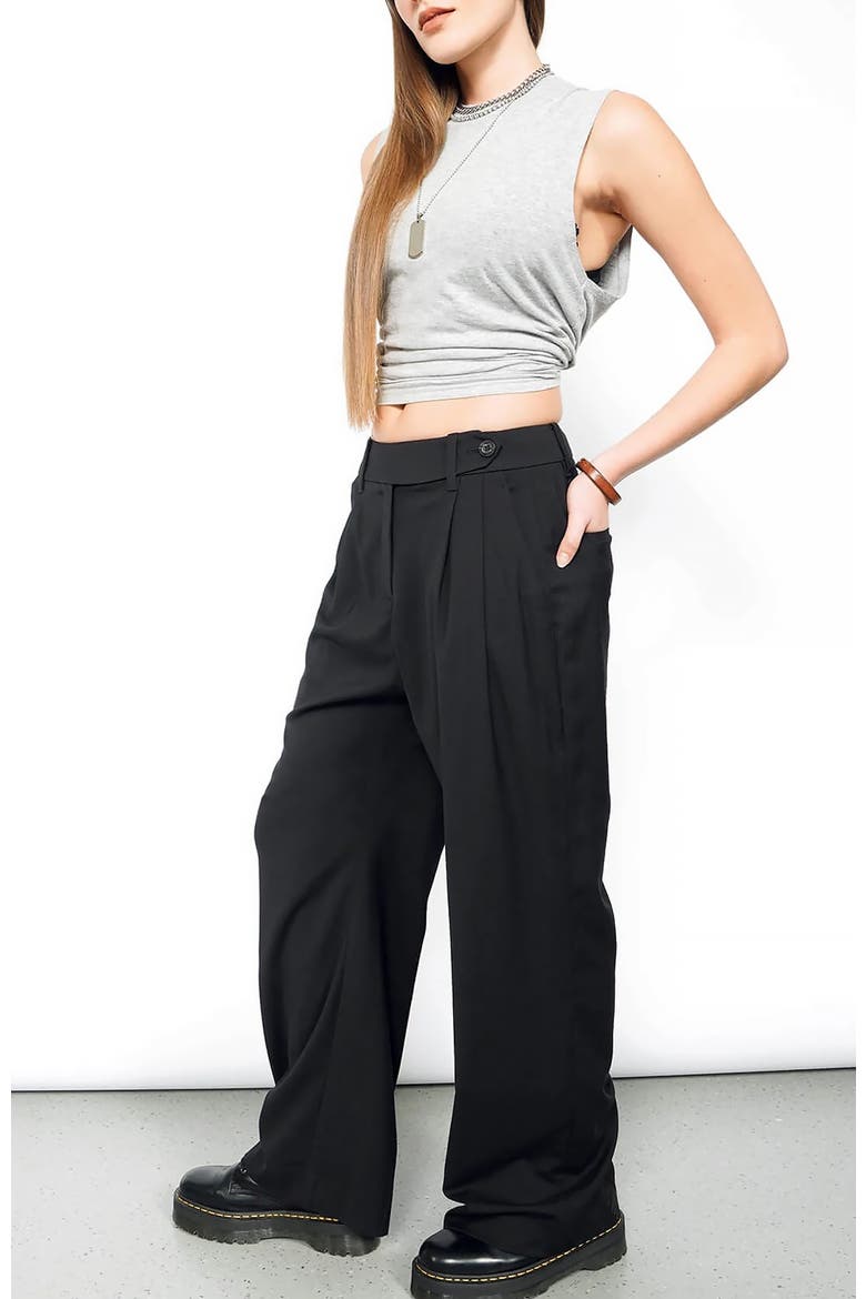 The Empower Wide Leg Trouser, Alternate, color, BLACK