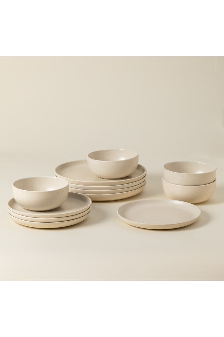 Pacifica 12-pc place setting w/ cereal bowl, Alternate, color, Vanilla