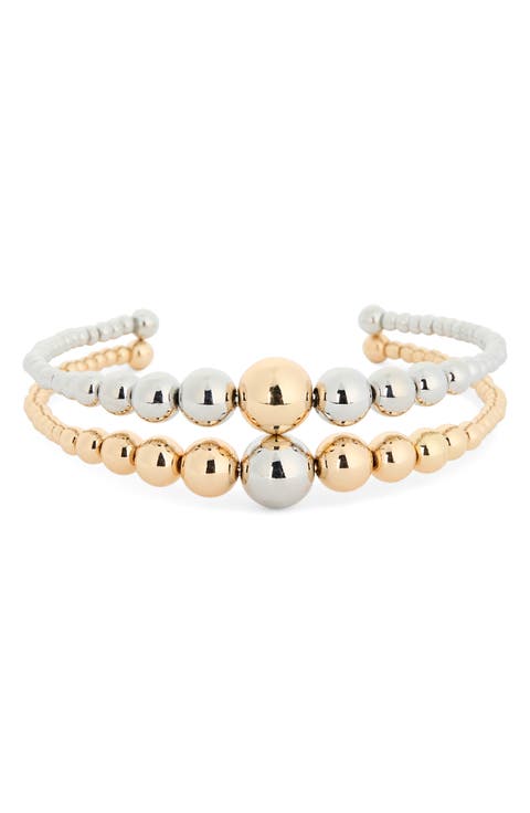 Pack of 2 Bead Cuff Bracelets