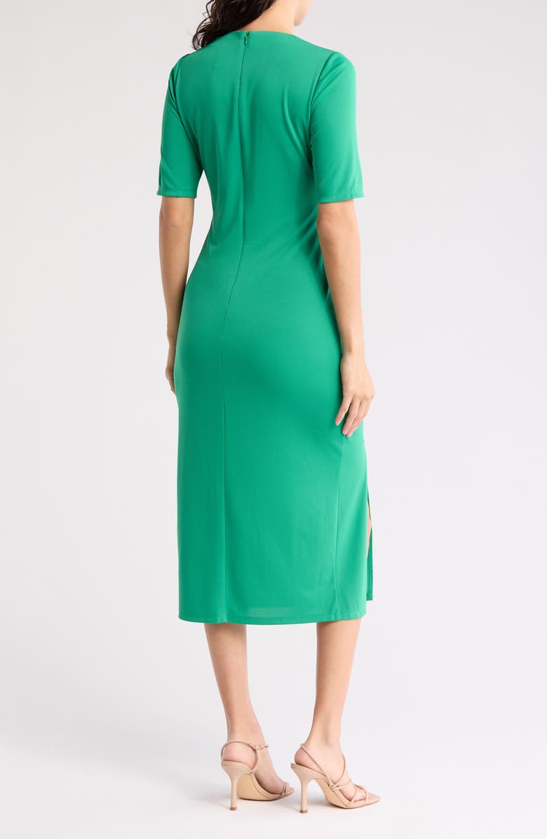 Anne Klein Short Sleeve Midi Dress, Alternate, color, Green Clove