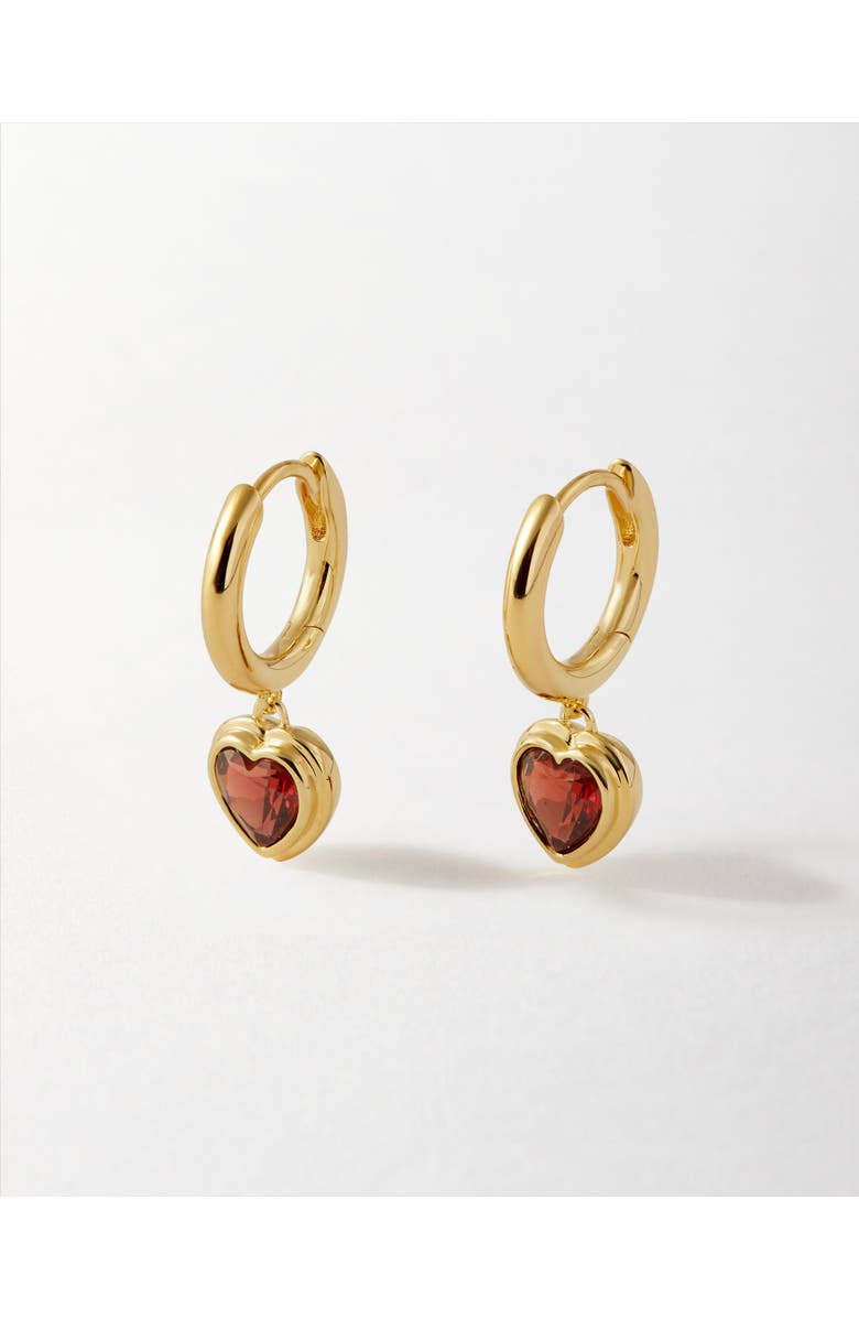 Edge of Ember Heart Red Garnet Earrings, Main, color, Red Garnet