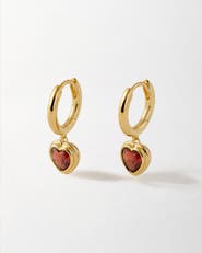 Edge of Ember Heart Red Garnet Earrings