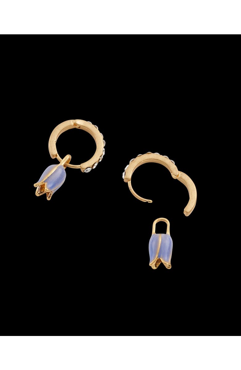 Fable England Bluebell Charm Huggie Earrings, Alternate, color, Blue & Gold