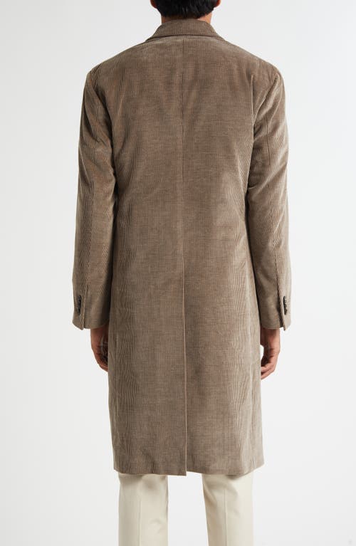 Boglioli Double Breasted Corduroy Coat In Brown