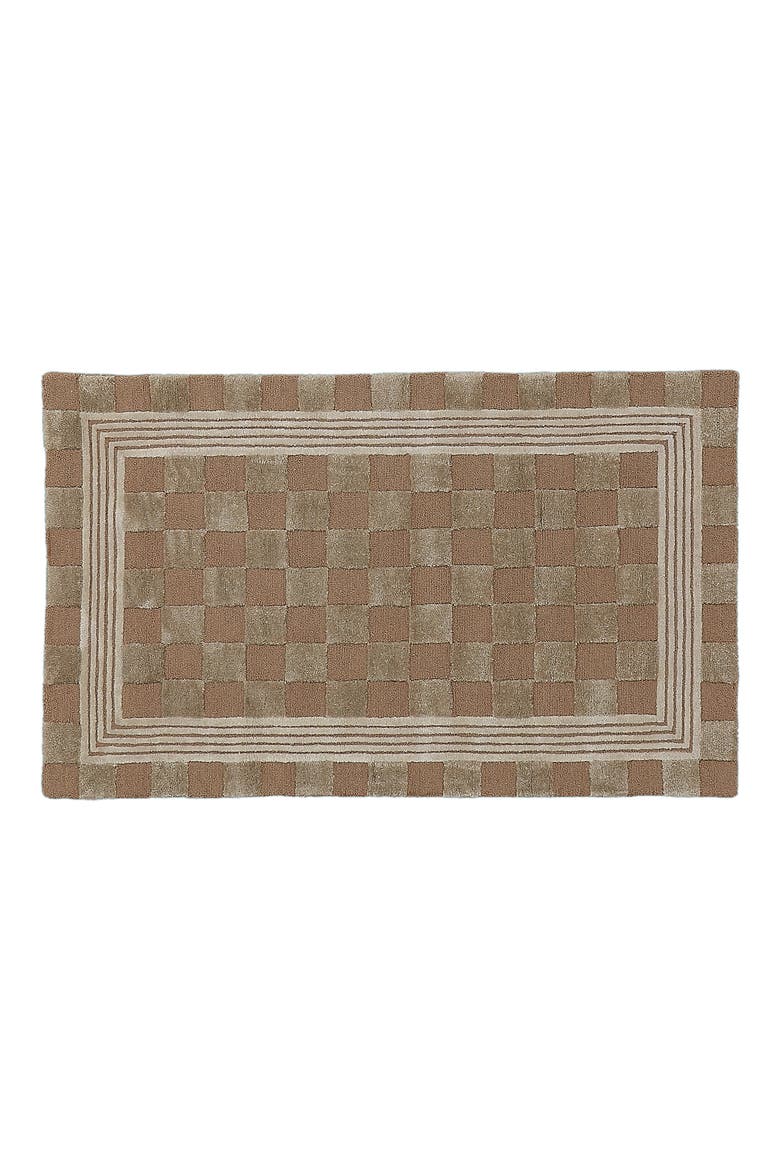 Mocha Tonal Check Rug, Main, color, MOCHA